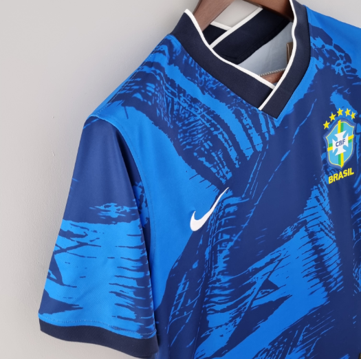 2022 Brazil Classic Blue Football Shirt Thai Quality