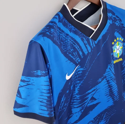 2022 Brazil Classic Blue Football Shirt Thai Quality