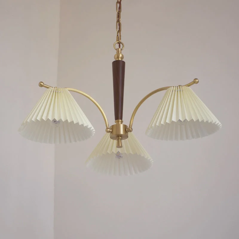 American Simple Copper Pleated Chandelier