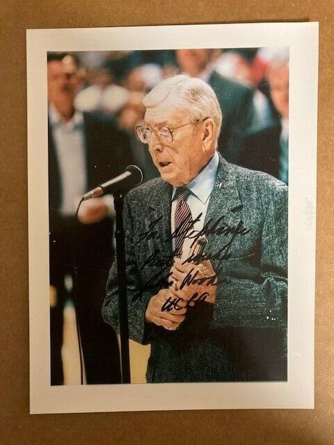 John Wooden UCLA Signed 6x8 Sharp Photo Poster painting with COA