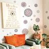 Round Blooming Pattern Wall Sticker Home Studio Store Decor