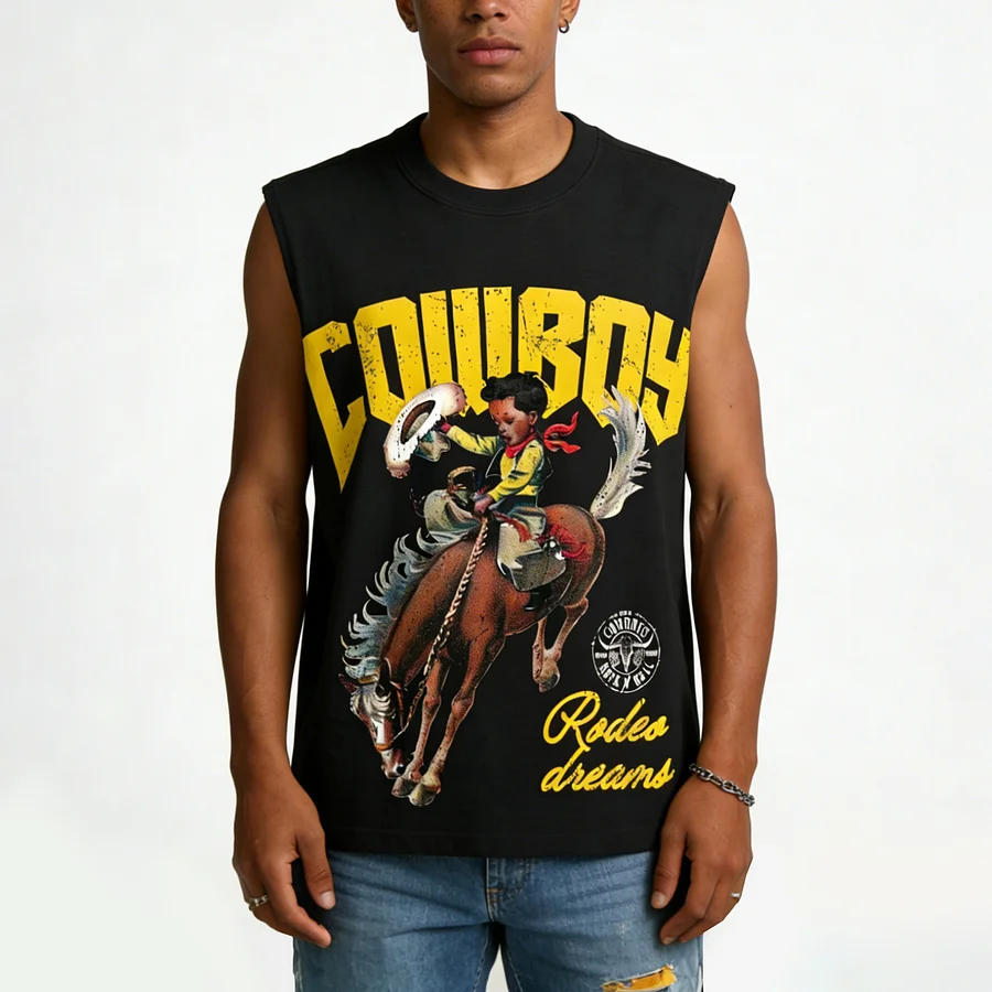 Cowboy Rodeo Dreams Print Tank Top
