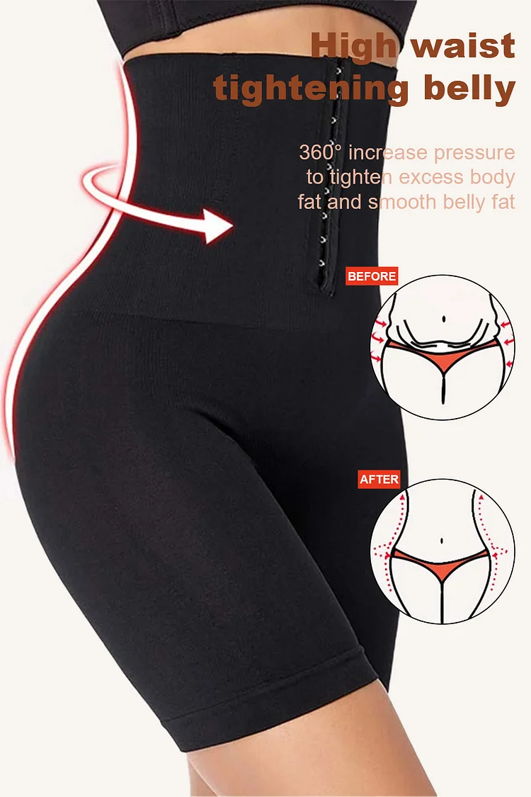 Plus Size Casual Shapewear High Waist Solid Color Buckle Skinny Shapewear