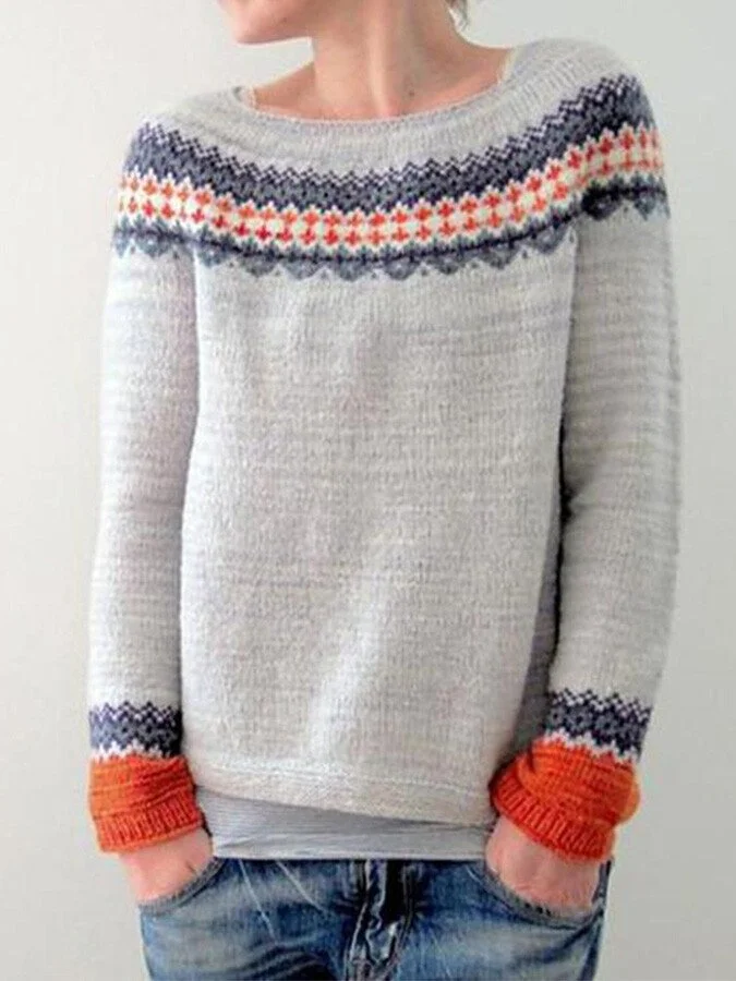Western Style Vintage Jacquard Sweater