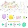 Birthday Decorations, Happy Birthday Banner with Birthday Balloons, Honeycomb Balls, Hanging Swirls, Circle Dots Garland, Happy Birthday Party Decorations for Women Men Boys Girls (Pastel)