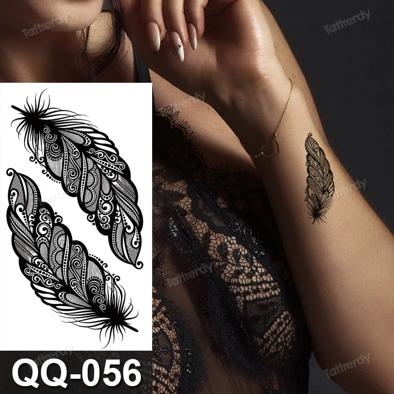 Waterproof Temporary Tattoo Sticker Tiger Lion King Compass Pattern Fake Tatto Flash Tatoo Small Body Art for Kids Women Men