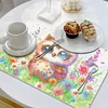 (42.5*29.5cm)Animal Diamond Painting Placemat Heat Resistant Diamond Art Table Mat (Owl)
