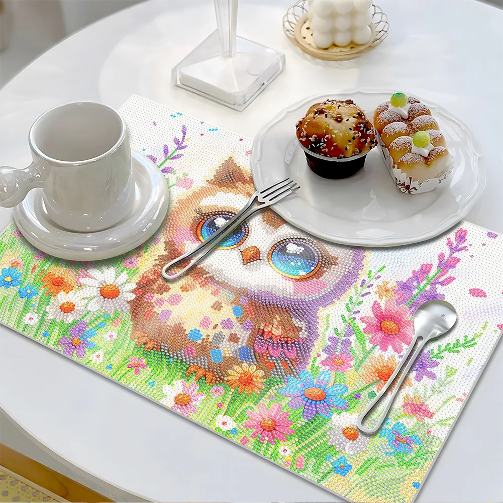 DIY Owl Diamond Painting Placemat Heat Resistant Diamond Art Table Mat