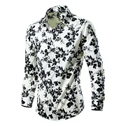 Cricshere mens smart casual 2025 Fashion Spring Summer Flower Printed Retro Shirts Mens Hawaiian Shirts Casual Fashion Summer Male Beach Holiday Shirts
