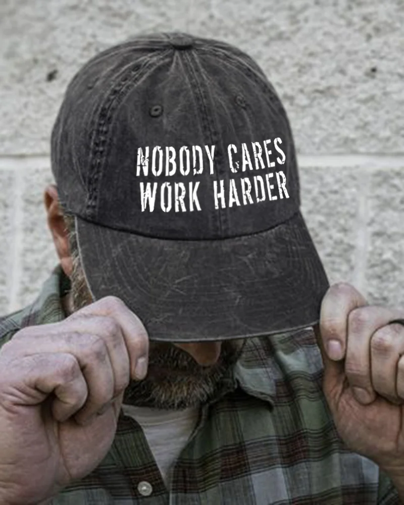 Nobody Cares Work Harder Motivational Workout Gym Trucker Hat Women Mesh  Baseball Cap Sun Hat Men Dad Hat Black