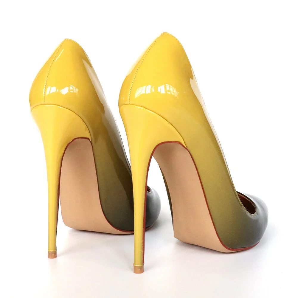 120mm Gradient High Heels Fashion Pumps Patent-MERUMOTE