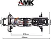 AMK RC Frame 313mm Wheelbase Metal Chassis Frame with 2 Speed Transmission Reversed Front Axle for 1/10 RC Crawler Axial SCX10 II 90046 EX86100