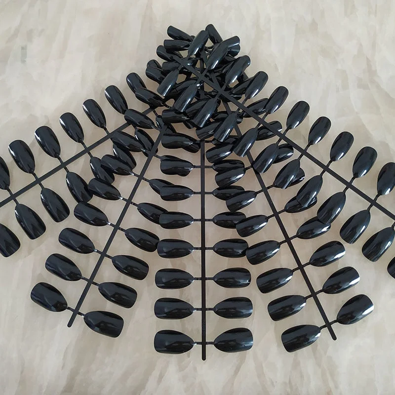 18 Colors Full Cover Stiletto Fake Nails Short Sharp Pointed False Nail Art Tips Acrylic Almond Nails Press On Nail Art Designs-Nail Inspo