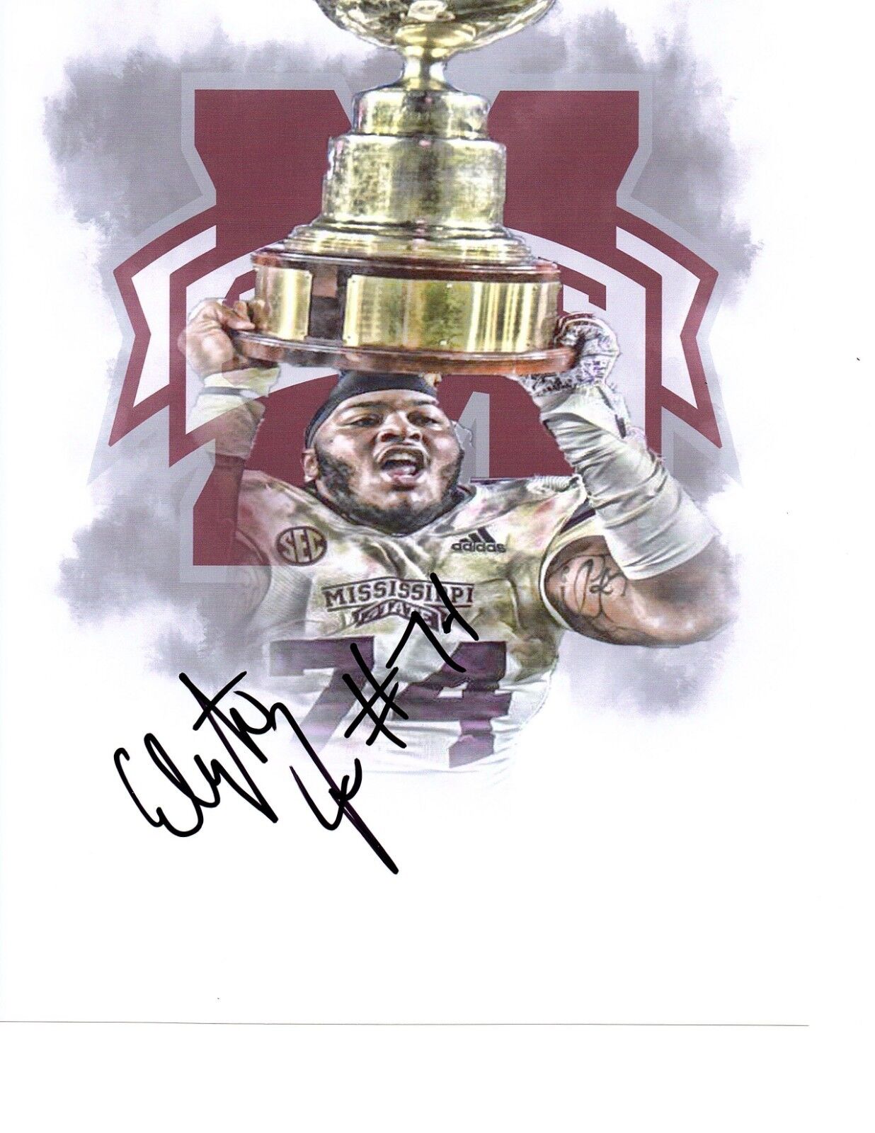 Elgton Jenkins Mississippi State signed autographed 8x10 football Photo Poster painting EggBowl%