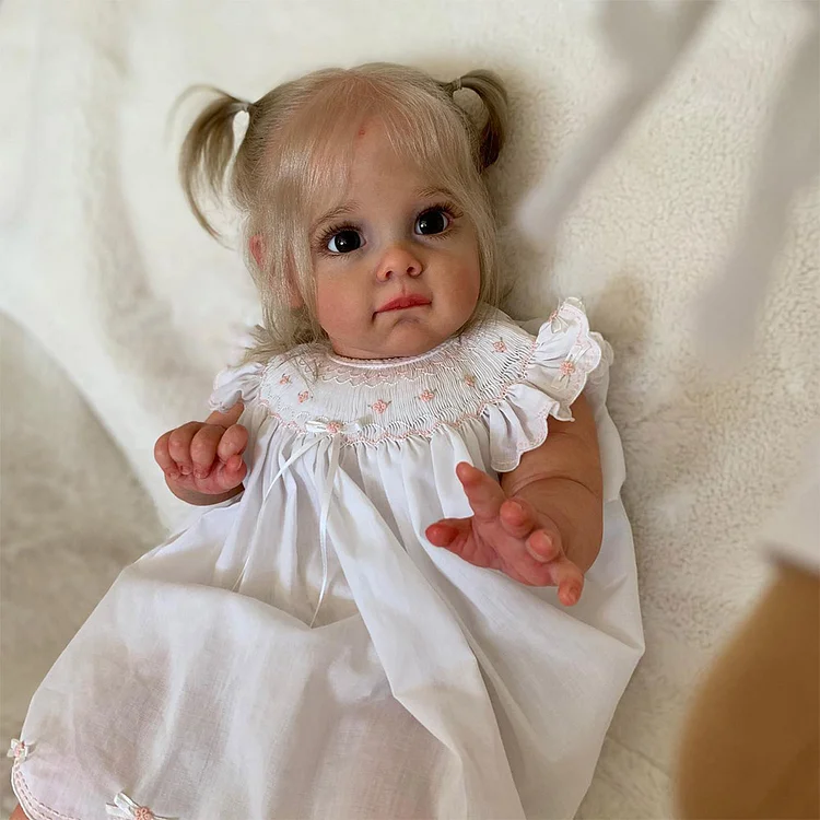 Reborn Girl Baby Manie 17" or 22" Real Lifelike Soft Weighted Body Reborn Cloth Body Toddlers Doll With Heartbeat💖 & Sound🔊