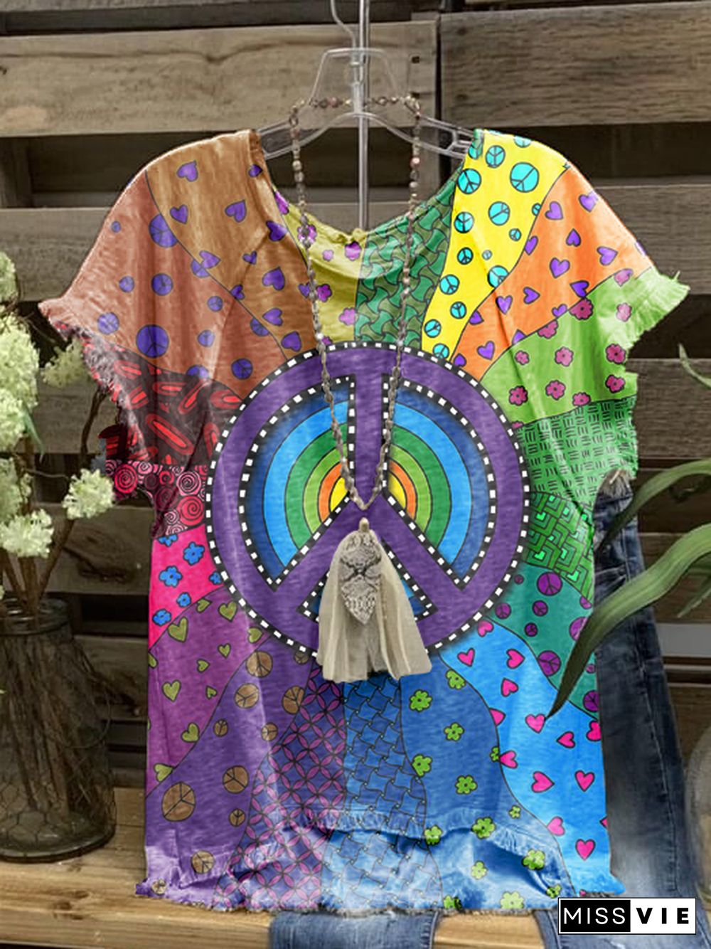 Short Sleeve Ombre/tie-Dye T-shirt