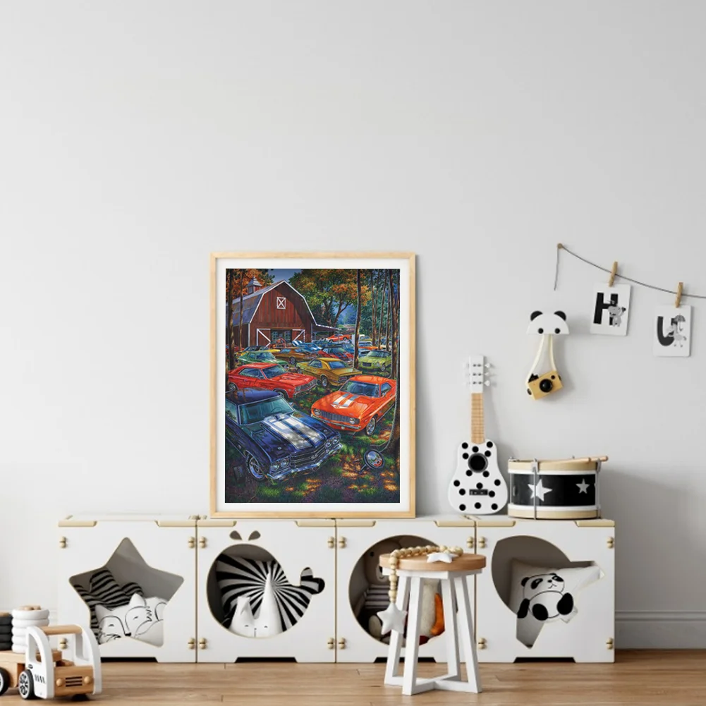 Full Round Diamond Painting 35*45 - Forest Parking Lot