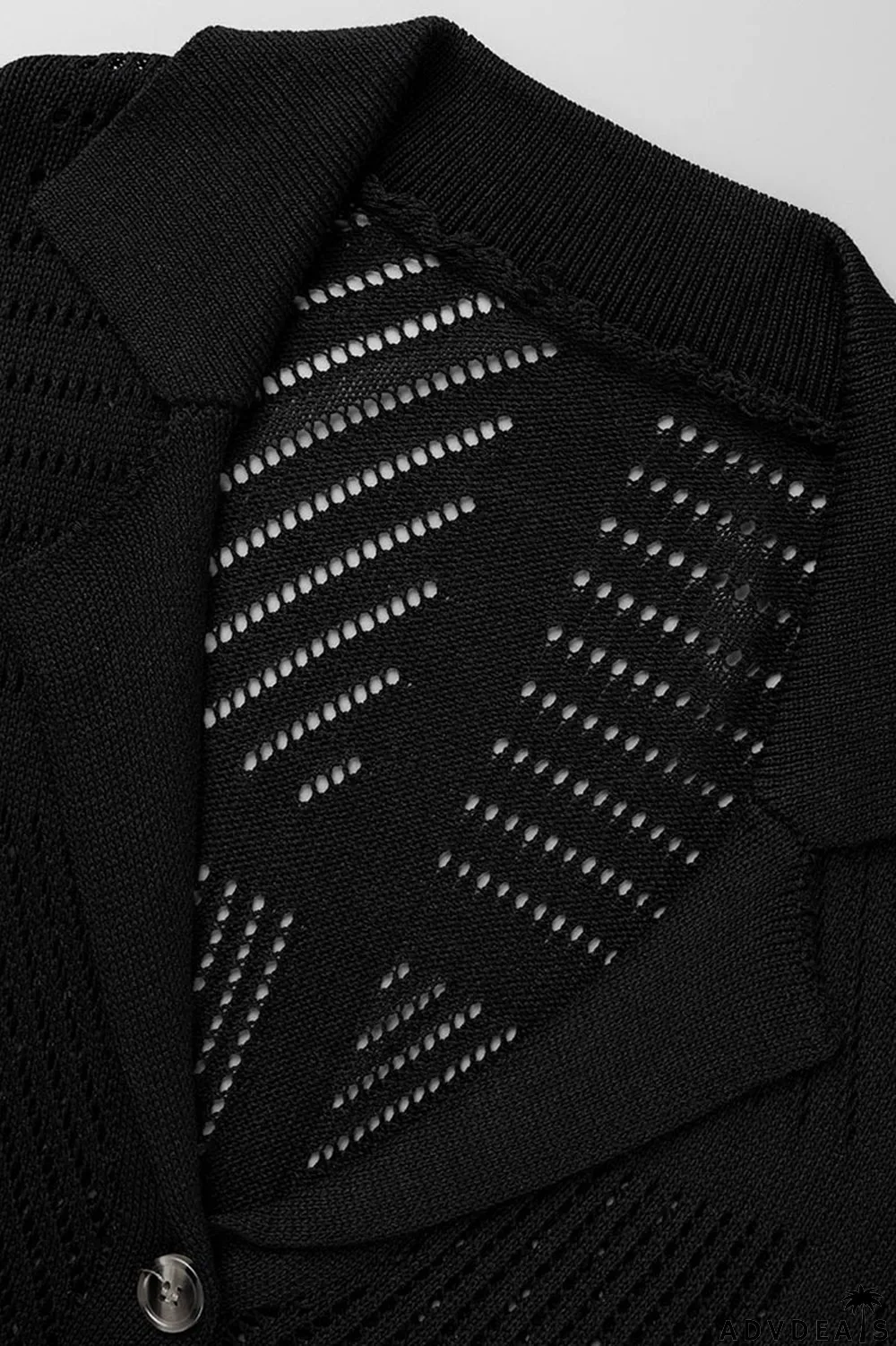 Green Yellow Sexy Solid Hollowed Out Patchwork Buckle Turndown Collar Half Sleeve Two Pieces