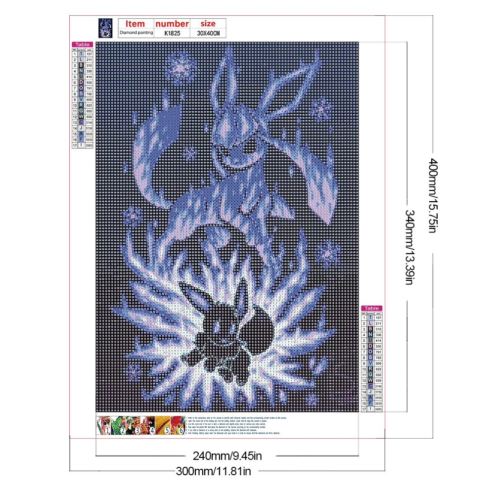Diamond Painting - Full Round Drill - Silhouette Pokémon(Canvas|30*40cm)