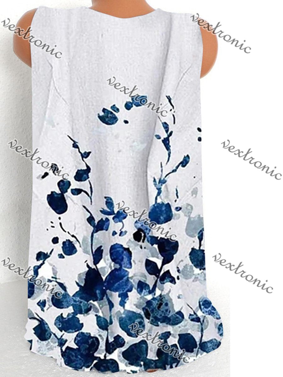 Women Half Sleeve V-neck Solid Color Dress