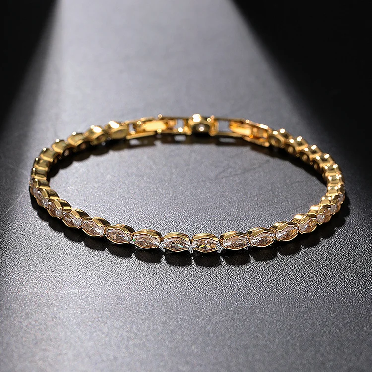Inlaid zircon oval bracelet