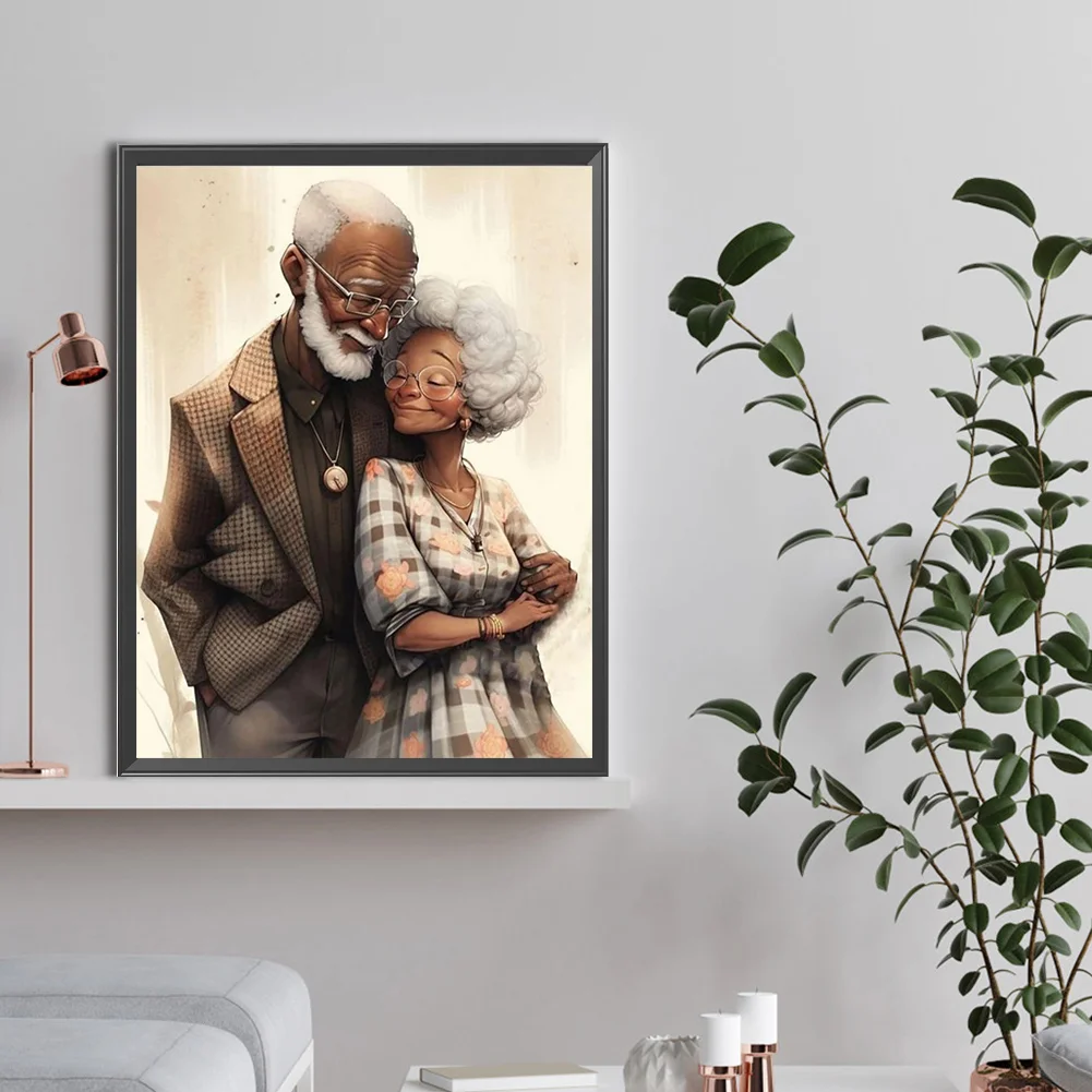 Full Round Diamond Painting 30*40cm - Elderly Couple