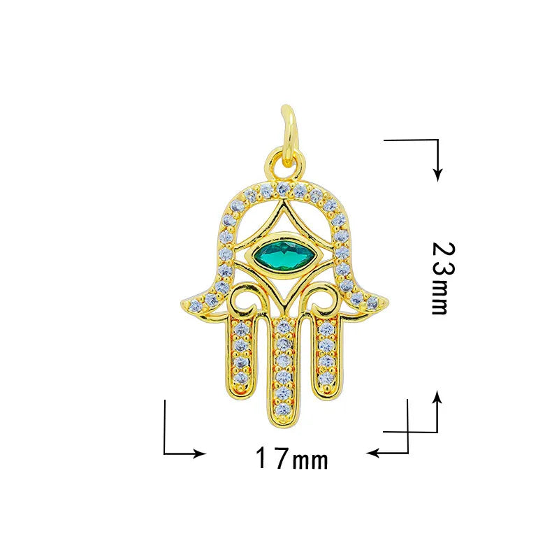 1 Piece 18*20.5mm 19*33mm Copper Zircon Star Moon Heart Shape Pendant