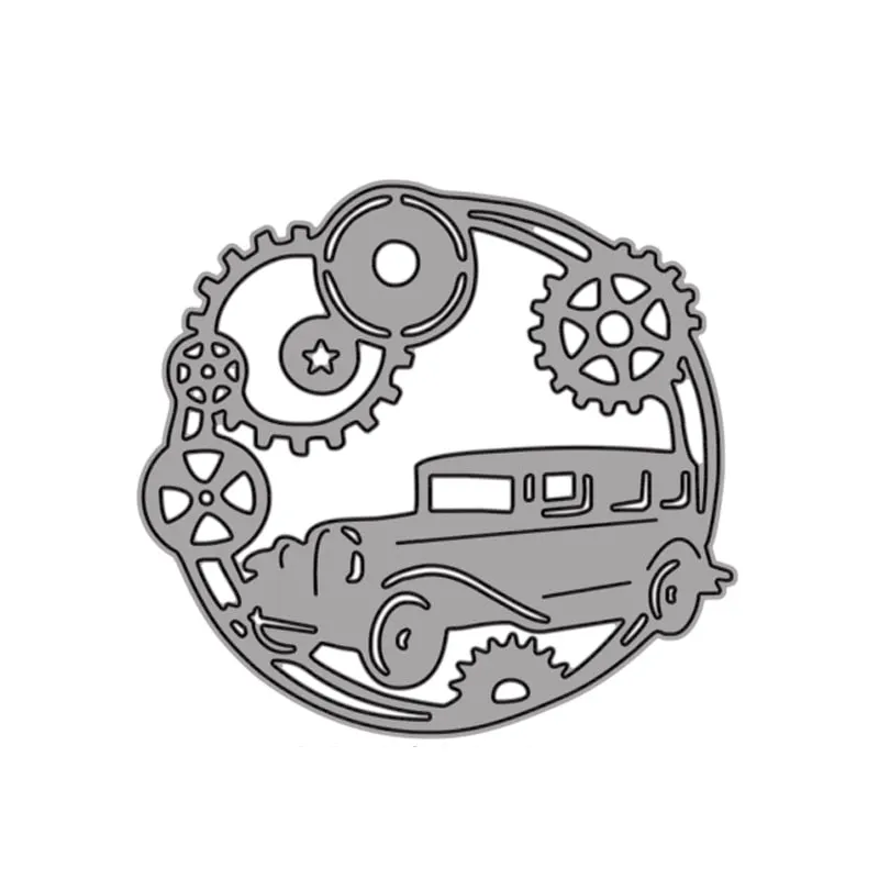 Car Gearwheel Frames Metal Cutting Dies For DIY Scrapbook Cutting Die Paper Cards Embossed Decorative Craft 2021 New