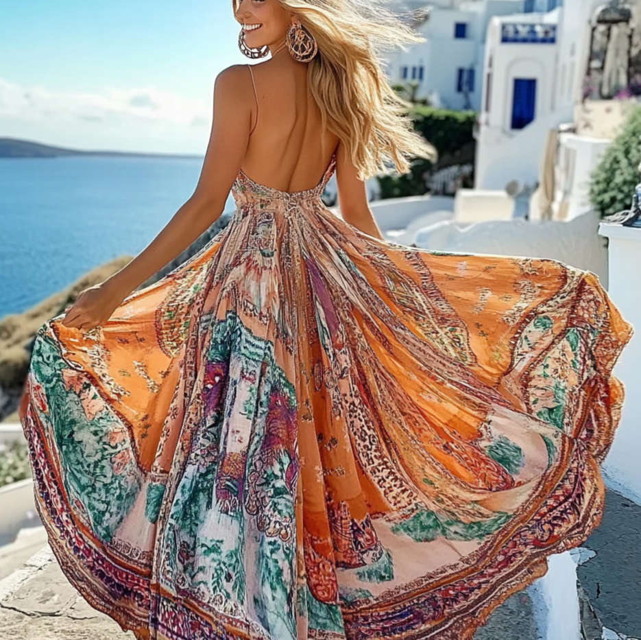 Bohemian Floral Maxi Dress - Perfect For Summer Vacations
