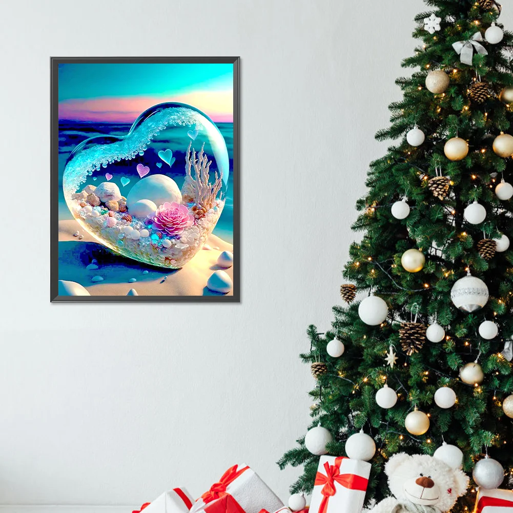 Diamond Painting - Full Round Drill - Beach Love Crystal Flower(Canvas|30*40cm)