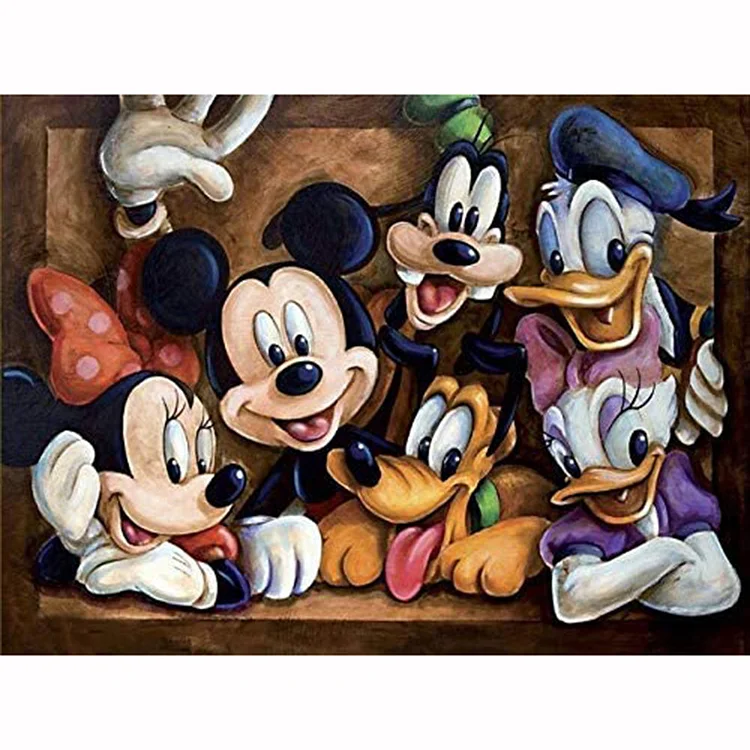 Cartoon Mouse Round Full Drill Diamond Painting 50X40CM(Canvas) gbfke