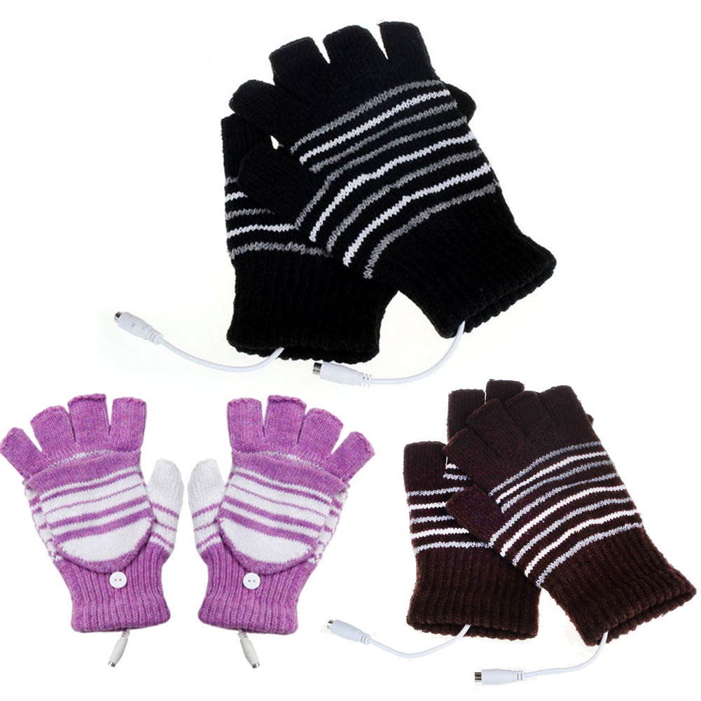5V USB Powered Heating Heated Winter Hand Warmer Gloves Washable, Pink, 501 Original