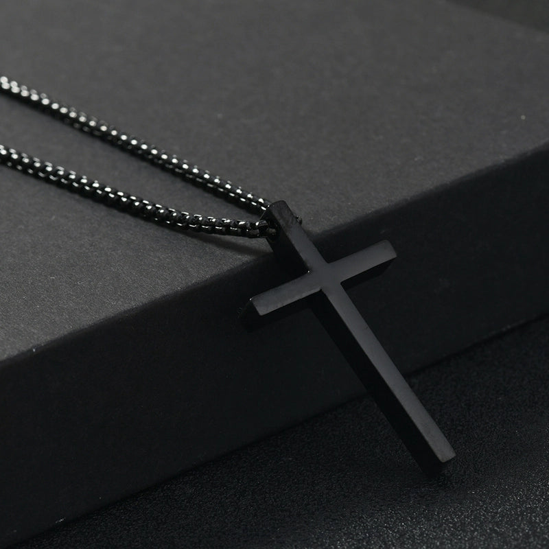 Hip-hop Cross Stainless Steel Polishing Plating Men’s Pendant Necklace