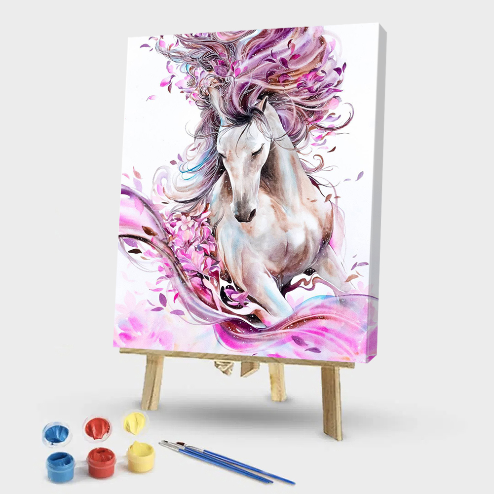 

40x50cm - Paint By Numbers Flower Horse, 501 Original