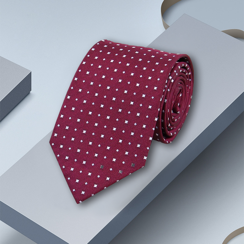 Cravate en soie à motifs pour hommes de 8 cm- SOIE PLUS