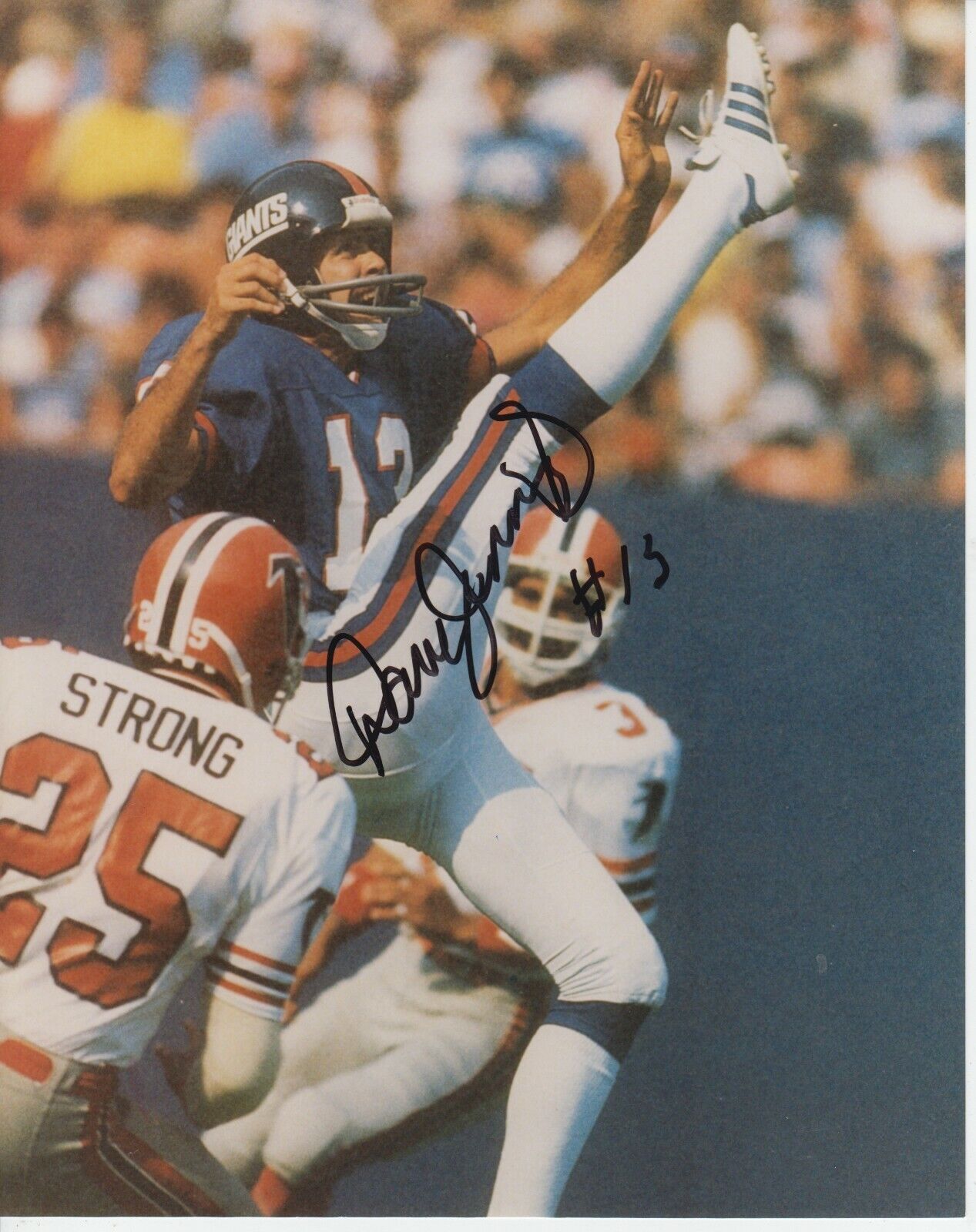 Dave Jennings #0 8x10 Signed Photo Poster painting w/ COA New York Giants -