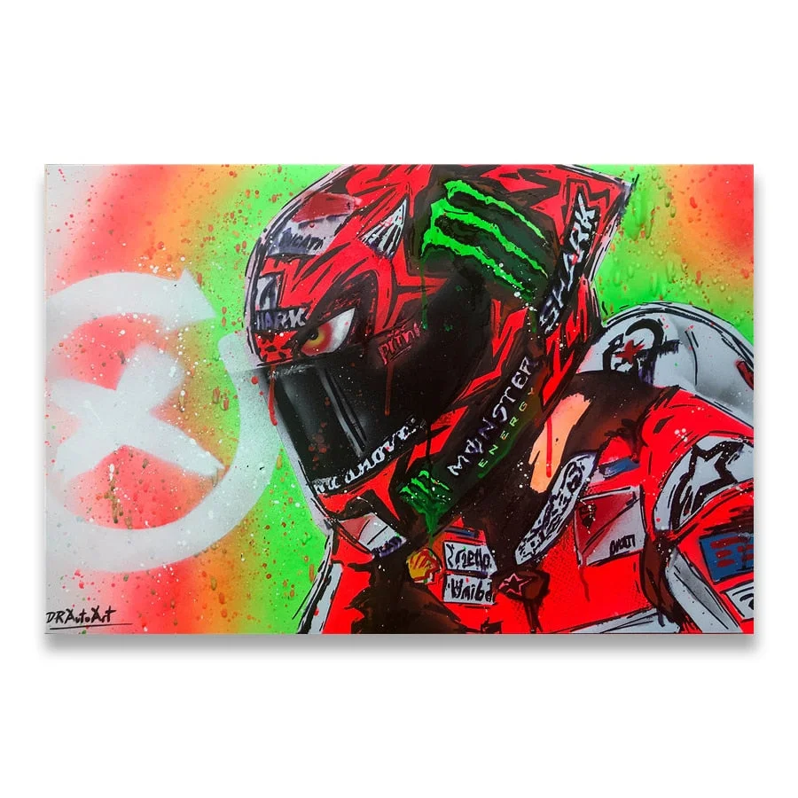 Abstract Oil Prints Poster Motorcycle Canvas Painting Posters Print Cuadros Wall Art Picture for Living Room Home Decoration