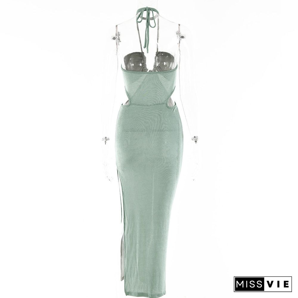 Sleeveless Backless Strap Long Maxi Dress