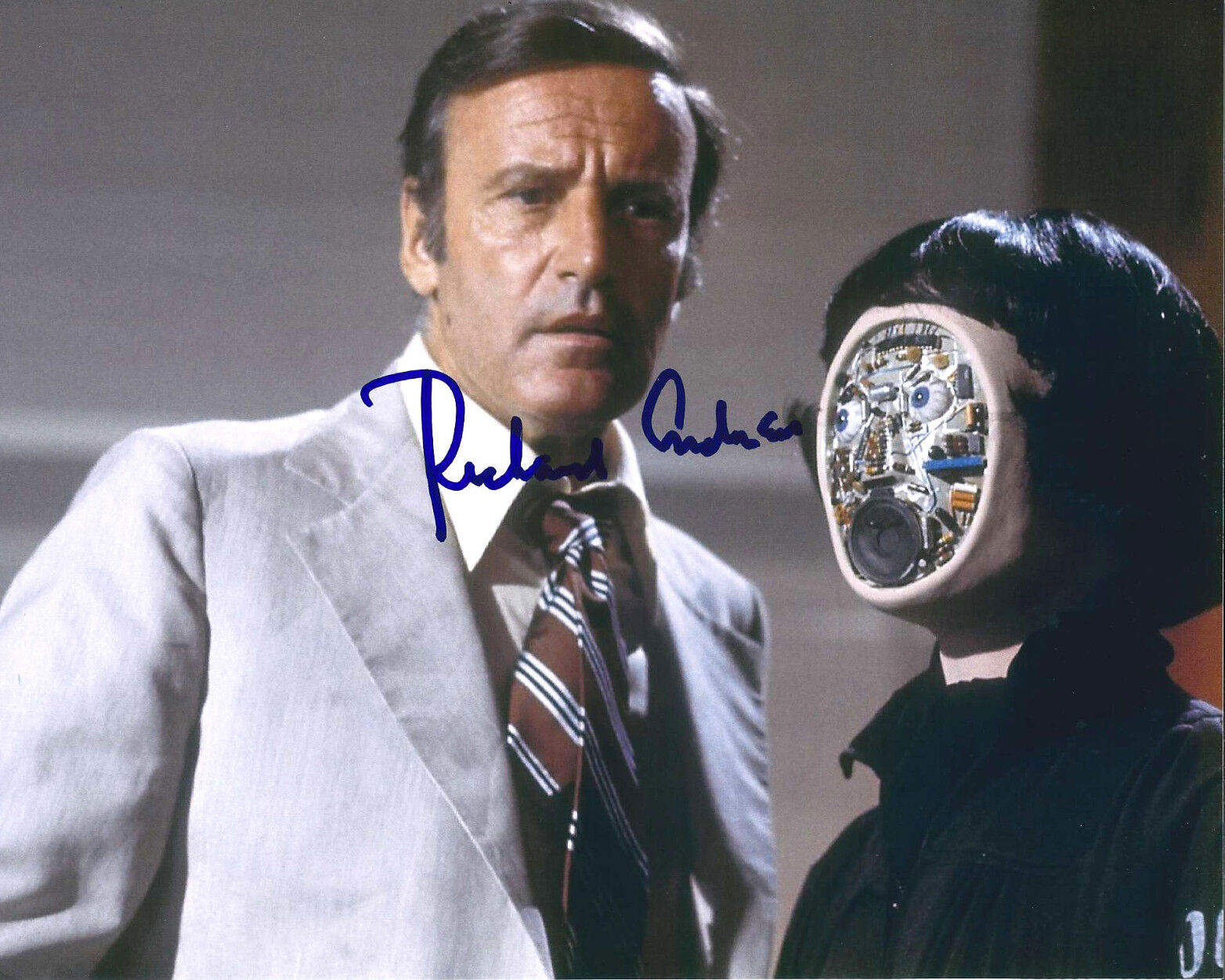 ACTOR RICHARD ANDERSON SIGNED THE BIONIC WOMAN 8X10 Photo Poster painting COA SIX MILLION MAN