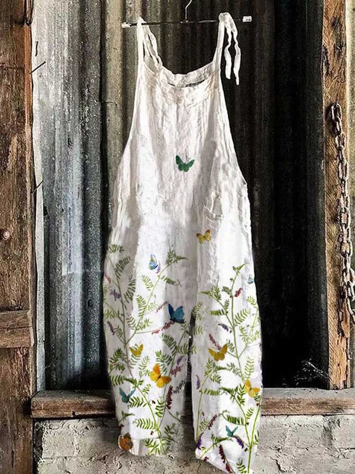Women's Floral Print Loose Casual Jumpsuit - 11