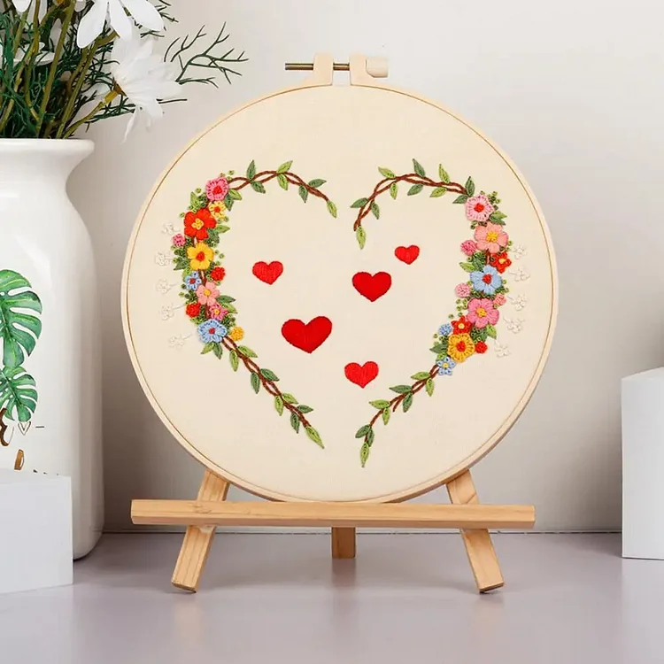 New Diy Embroidery Kit With Heart-shaped Pattern