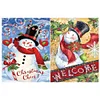 2Pcs bonhomme de neige de Noël-perceuse ronde peinture diamant-30 * 40cm