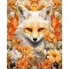 Diamond Painting -DIY Round Partial AB Drill Fox in the Flower(45x55cm)