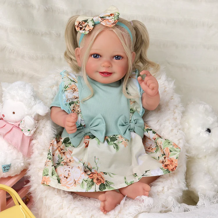 Babeside Stella & Doreen 20'' Realistic Reborn Baby Girl Doll Twins Beautiful Floral Dress