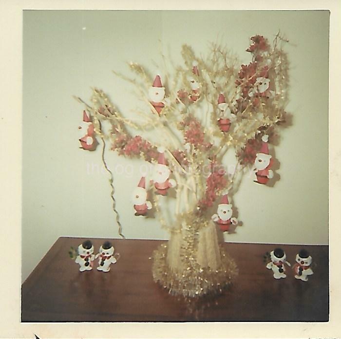 FOUND Photo Poster painting Color FUNKY CHRISTMAS DECORATIONS 60's 70's Original Snapshot 21 69P