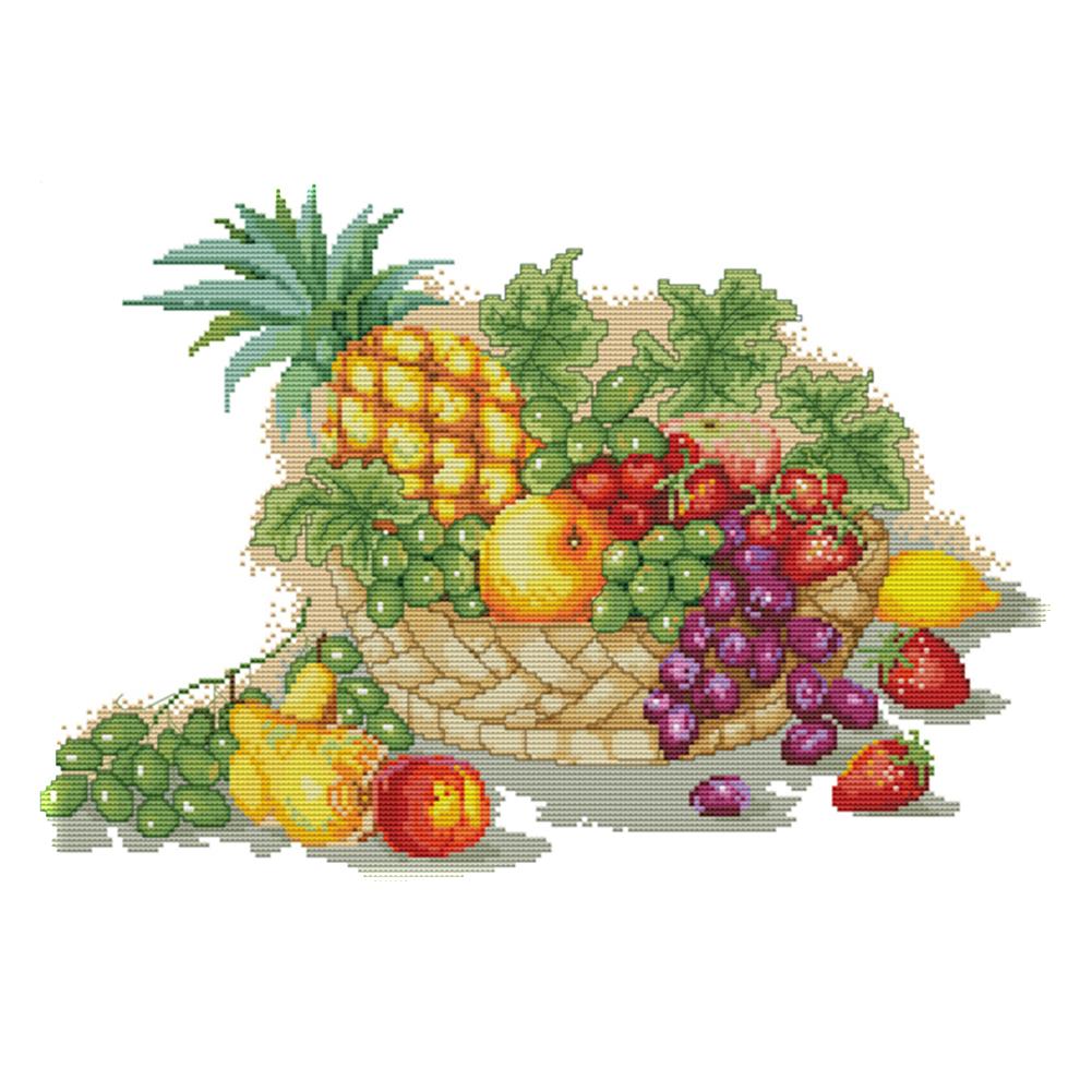 

Fruit Basket - 14CT Stamped Cross Stitch - 44*32cm, 501 Original