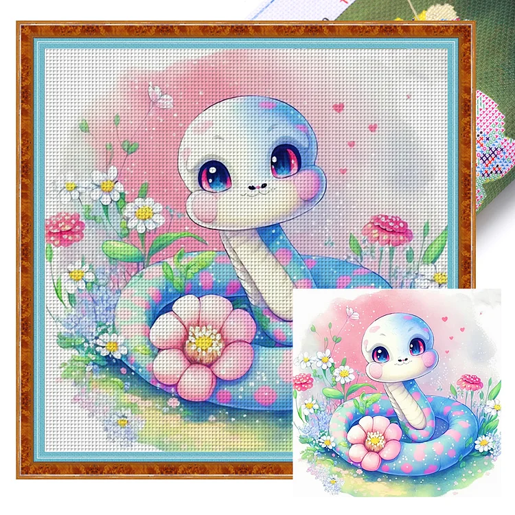 Zodiac Snake 11CT (40*40CM) Stamped Cross Stitch gbfke