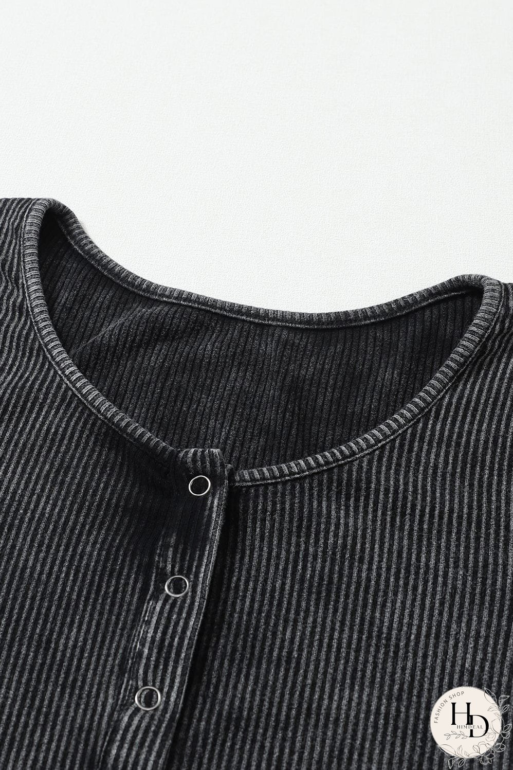 Women's Fashionable Ribbed Knit Henley