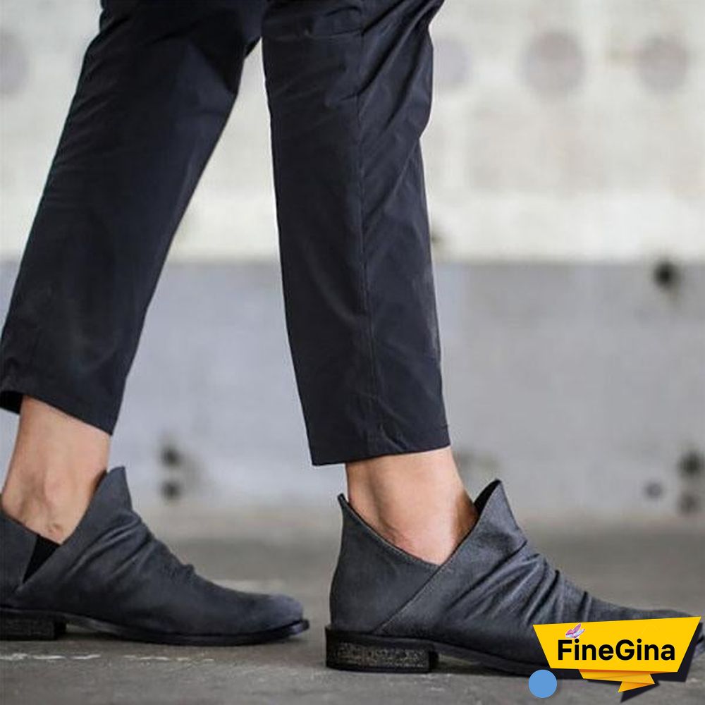 Slip-On Low Heel Casual Boots