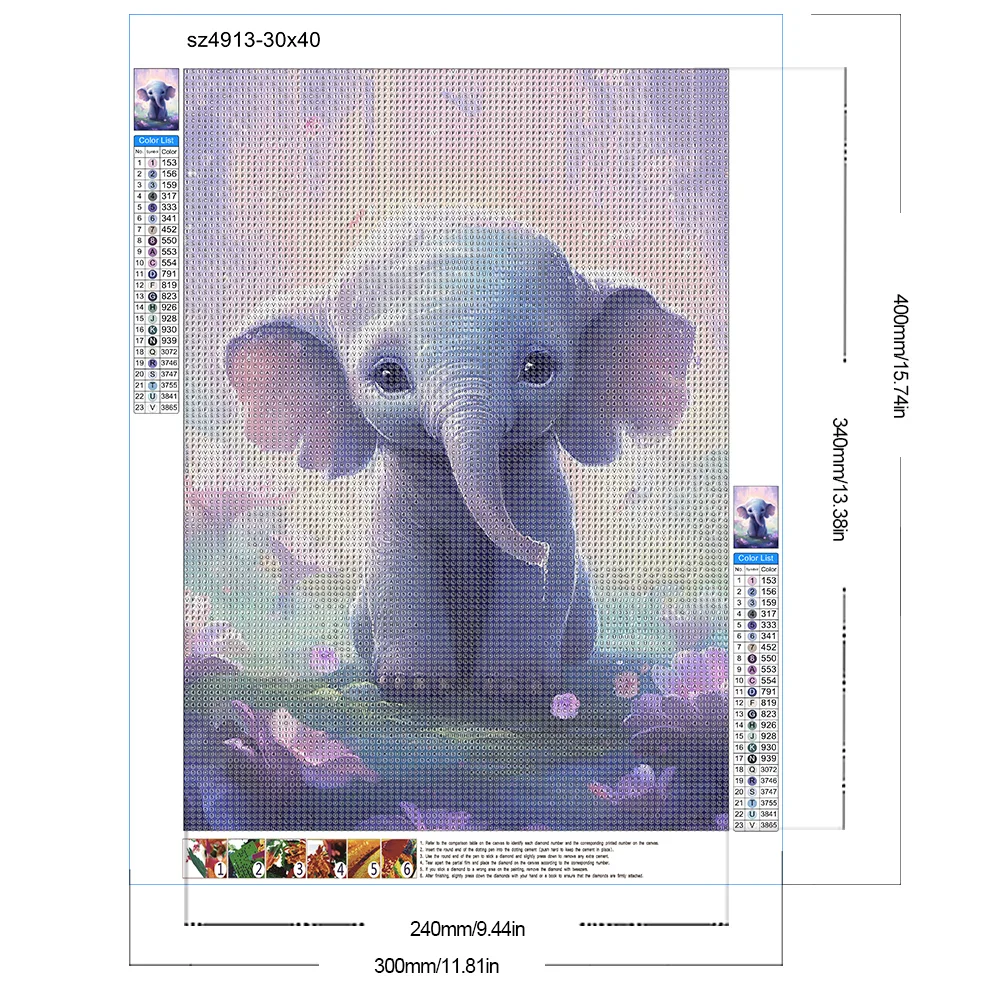 Diamond Painting - Full Round Drill - Elephant(Canvas|30*40cm)
